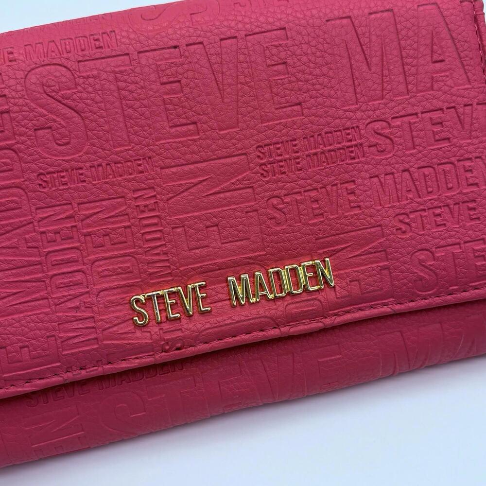 Steve Madden Logo Pink Crossbody Purse Women Bag Matching Wallet